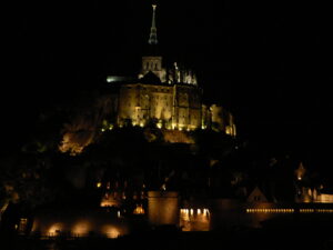 Mont Saint Michel at night